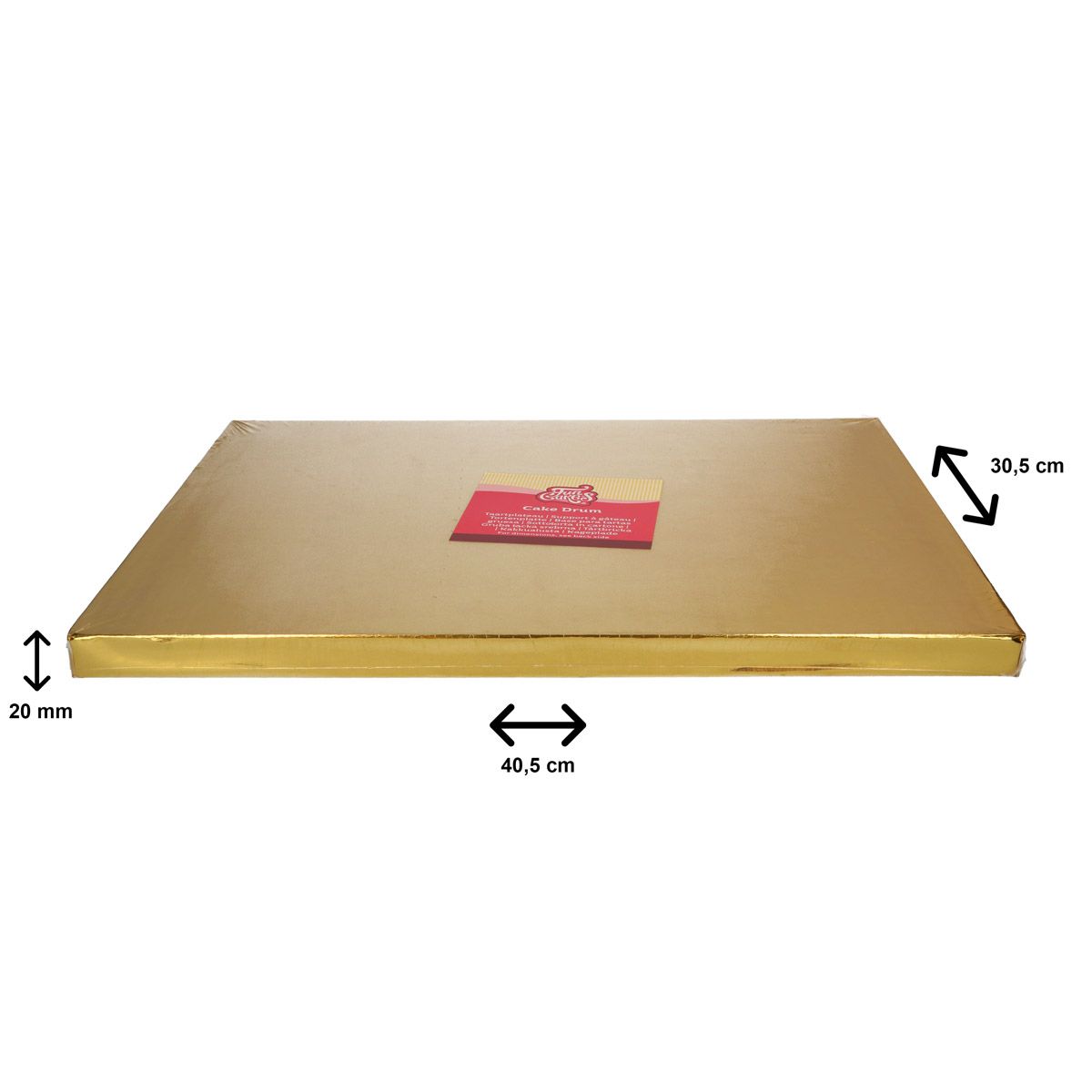 Подложка за торта правоъгълна GOLD – 40,5 x 30,5 см, 20 мм FunCakes - Image 2