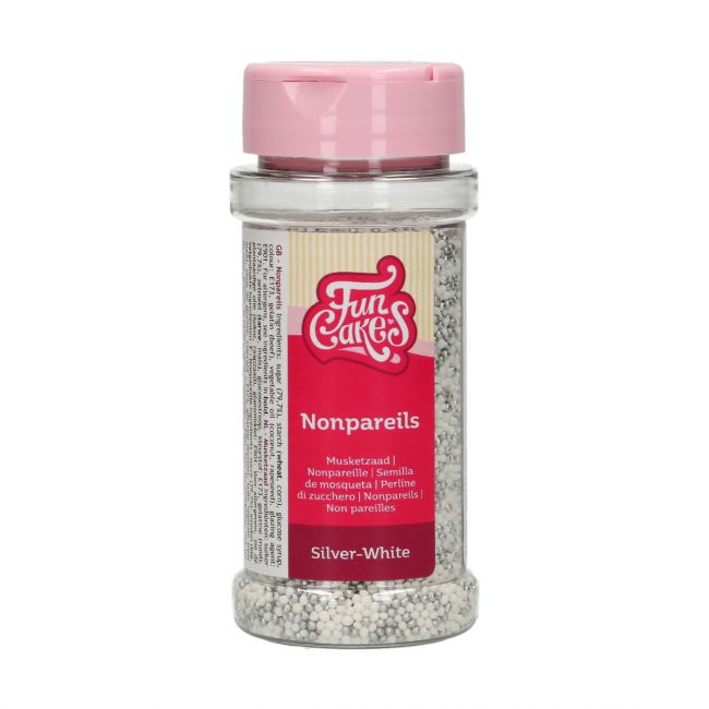 Захарни декорации FunCakes - SILVER-WHITE 80 G