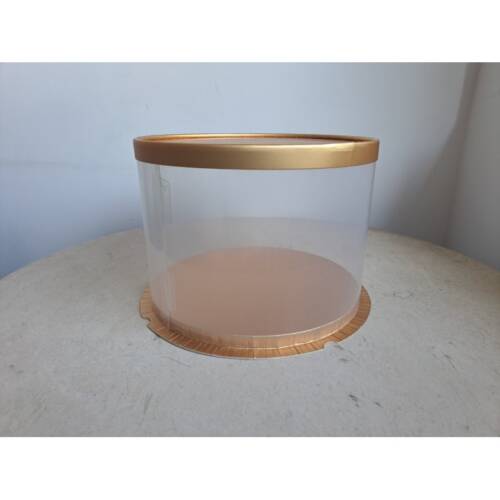 Кутия за торта прозрачна GOLD - 30 x 17.5 cm