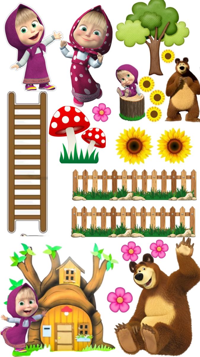 Принт - Masha and the Bear № 2