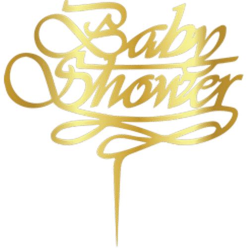 Топер за торта "baby shower" ЗЛАТНО