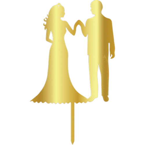 Топер за торта "wedding" ЗЛАТНО