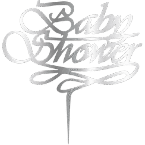 Топер за торта "baby shower" СРЕБЪРНО
