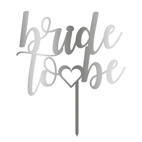 Топер за торта "bride to be" СРЕБЪРНО