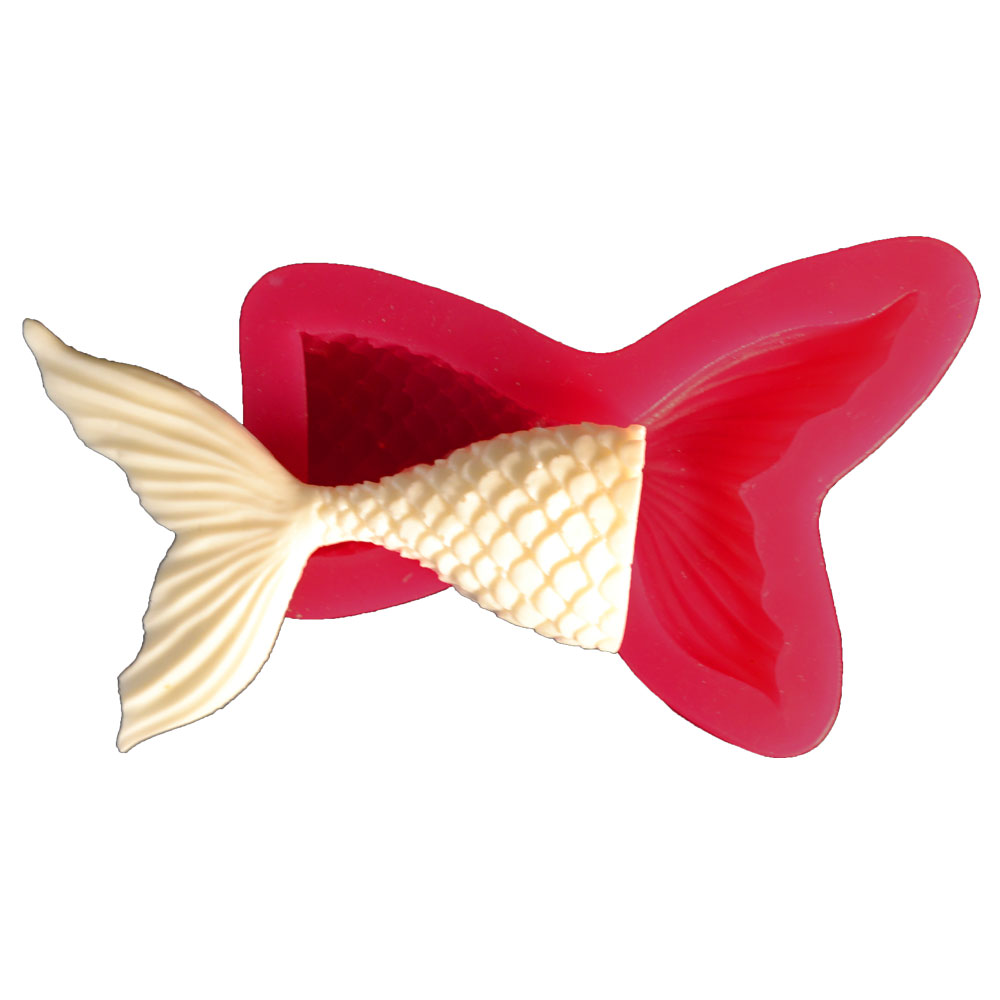Силиконов молд "Fish tail " 7,5 x 5 cm - Cesil Profesional