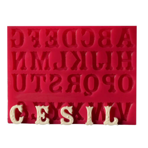Силиконов молд "Wood Alphabet" 16x11CM - Cesil Profesional