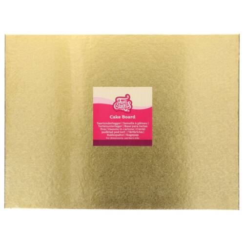 Подложка за торта правоъгълна - златна - GOLD – 40 x 30 см, 3 мм FunCakes