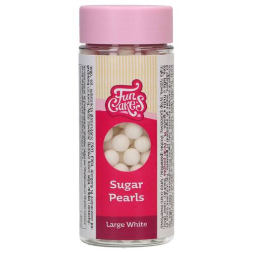 Захарни декорации бели перли “White pearls ”  – 70 гр. – 6-8мм - FunCakes