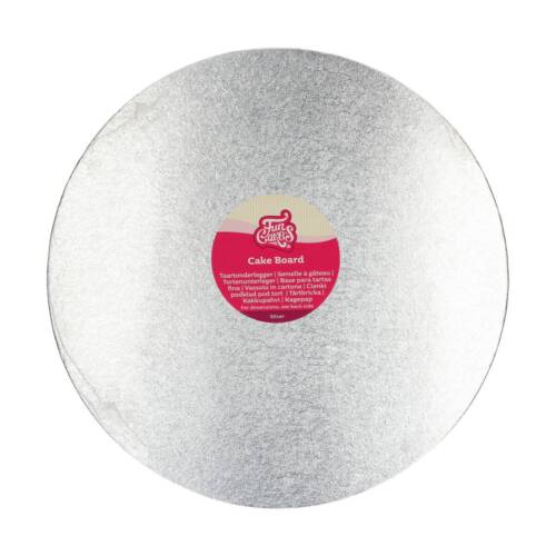 Подложка за торта –  Ø35 см – Сребърна -Silver - 3мм -  FunCakes